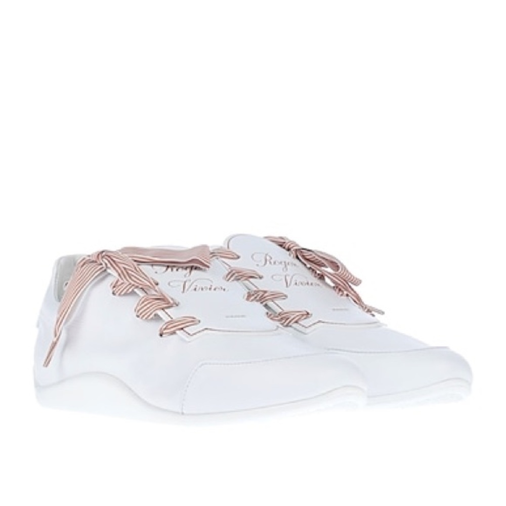 Roger Vivier Women's White Etiquette Sporty Viv Sneakers Size 35 US